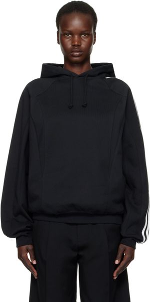 Y-3 Pull à capuche noir à panneaux