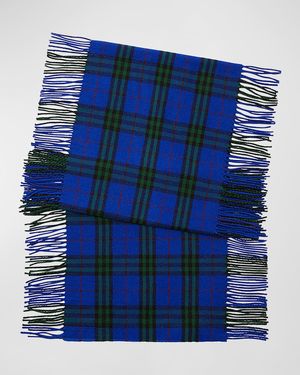 Men's Cashmere Check Rectangle Scarf