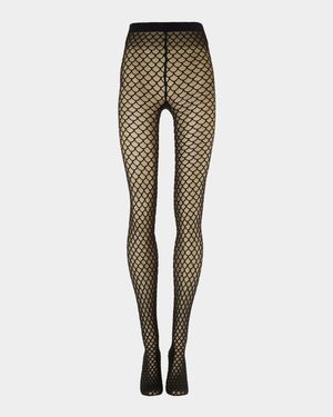 Velvet Scallop Net Tights