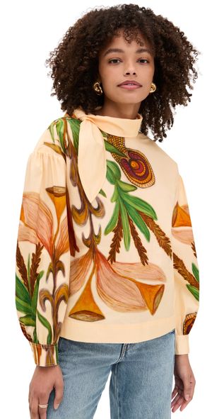 Ulla Johnson Pastel Long Sleeve Silk Blouse Inner Nature 8