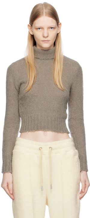 AMI Paris Taupe Brushed Turtleneck
