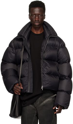 Rick Owens Blouson noir rembourré en duvet à glissière - Porterville