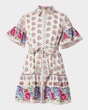 Lima Flounce Floral-Print Cotton Mini Dress