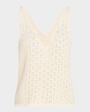 Open Crochet Pima Cotton Tank