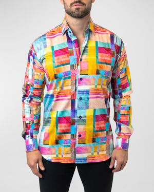 Men's Fibonacci Cube Dress Shirt