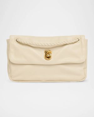Knot Flap Leather Shoulder Bag