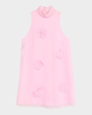 Sylvia Floral High-Neck Mini Dress