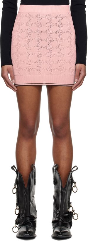 AMIRI Pink 'MA' Quad Miniskirt
