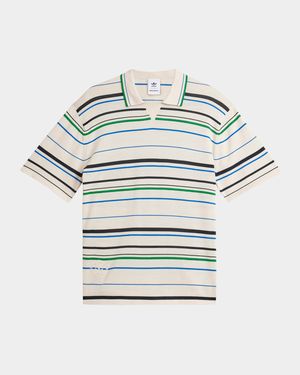 x Wales Bonner Men's Stripe Knit Polo Shirt