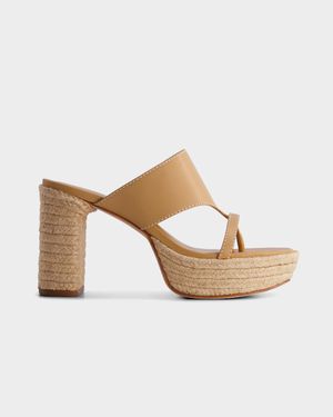 Tera Leather Espadrille Slide Sandals
