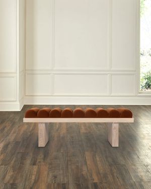 Caspian Channel-Tufted Bench, 52"