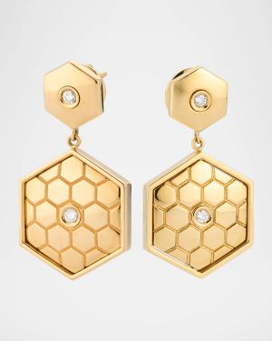 Baia Sommersa Earrings in 18K Yellow Gold with White Diamonds