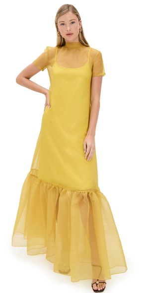 STAUD Calluna Dress Chartreuse L