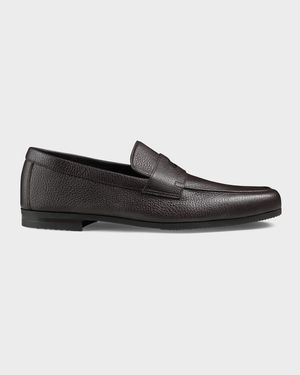 Men's Thorne Soft Textured Leather Penny Loafers