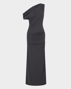 Selma Ruched One-Shoulder Gown