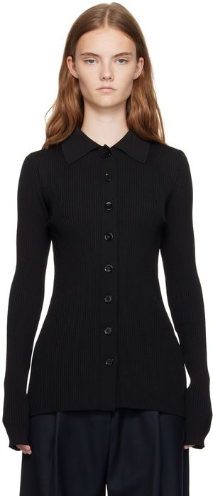 RECTO Black Both Sides Opening Cardigan