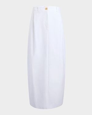 Lucian Double-Pleated Tapered Maxi Skirt