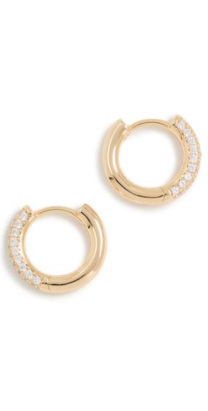 SHASHI 18k Pave Huggies Gold One Size