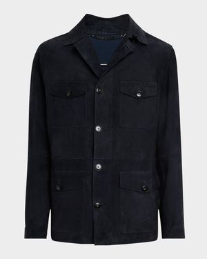 Men's Suede Four-Pocket Field Jacket
