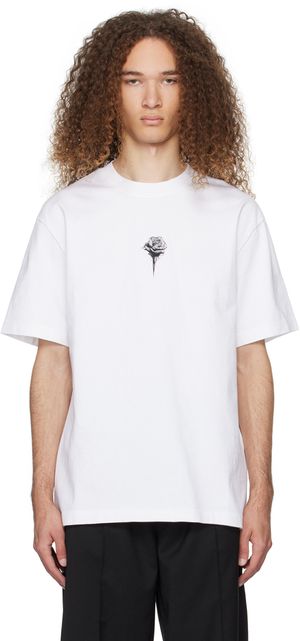Han Kjøbenhavn T-shirt blanc à images de rose