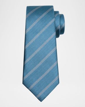 Men's Diagonal Stripe Silk Tie