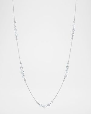 18K White Gold Ethereal Diamond Station Necklace, 3.70tcw