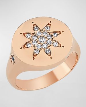 Venus Star 14k Diamond Pinky Ring, Size 7