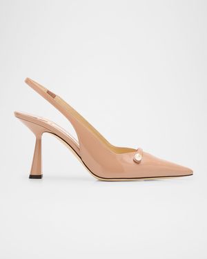 Amita 85 Patent Leather Slingback Pumps