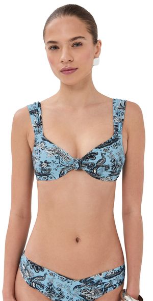 STAUD Janie Bikini Top SKY TOILE M