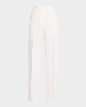 Linen Toile Straight-Leg Pants
