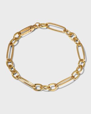 Yellow Gold Alternating Long and Short Oval Link Bracelet
