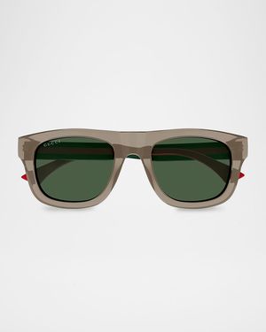 Men's New Pop Web 52mm Square Acetate Sunglasses