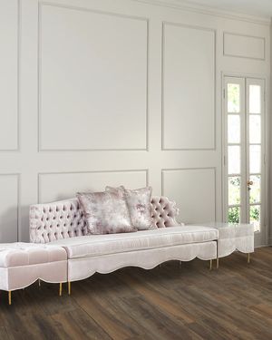 Valentina Sofa, Ottoman, and Marble-Top Side Table