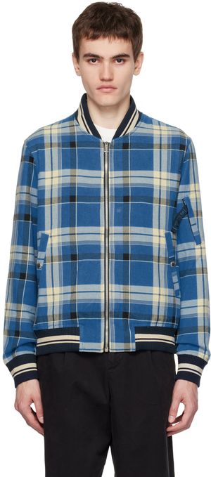 PS by Paul Smith Blue Check Bomber Jacket