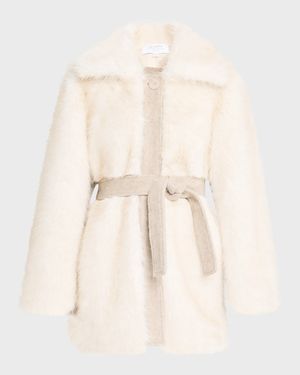 Belted Faux Fur Coat