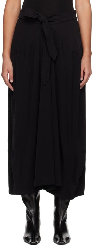 BITE Black Self-Tie Maxi Skirt
