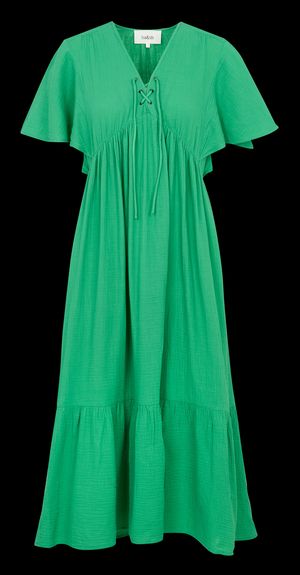 Ba&sh - Robe Col V ample en gaze de coton - Taille 3 - Vert