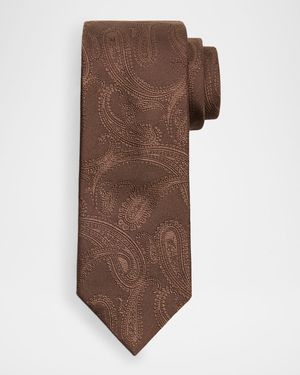 Men's Paisley Silk and Cotton Tie