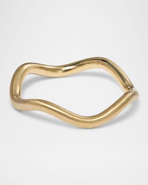 18K Yellow Gold Curve Stacking Ring, Satin