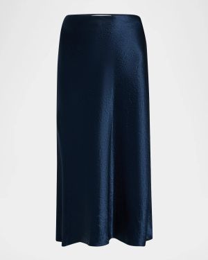 Satin Slip Midi Skirt