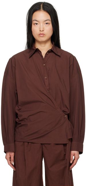 LEMAIRE Burgundy Twisted Shirt