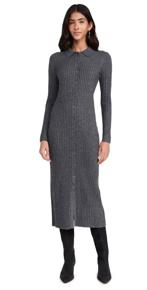 Alex Mill Long Sleeve Alice Ribbed Dress Medium Heather Grey XL