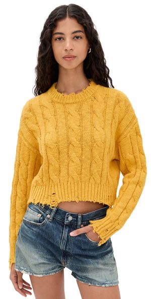Denimist Boxy Cable Sweater Yellow L
