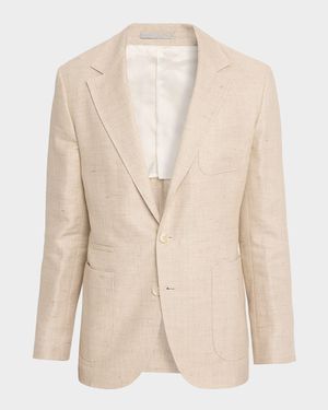 Men's Silk, Linen and Wool Twill Suit Jacket