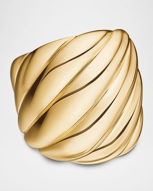 Sculpted Cable Ring in 18K Gold, 20mm