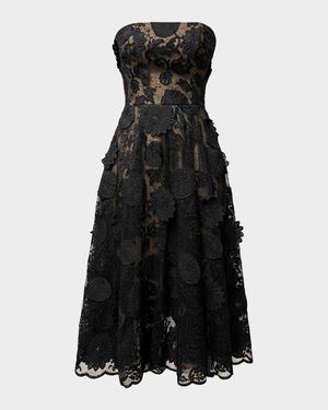 Kailyn Strapless Embroidered Midi Dress