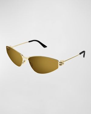 Mirrored Metal Cat-Eye Sunglasses