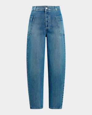 The Phoebe Patch Pocket Barrel-Leg Jeans