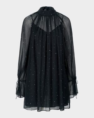 Roux Embellished Chiffon Mini Dress