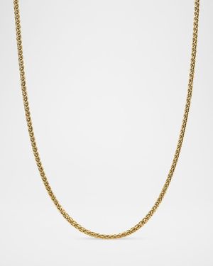 2.5mm Men's Wheat Chain Necklace in 18K Gold
